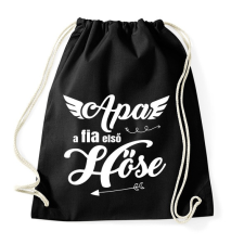 PRINTFASHION Apa, a fia első hőse - Sportzsák, Tornazsák - Fekete tornazsák