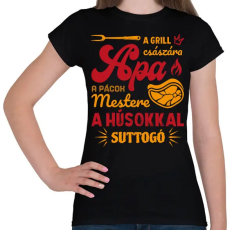 PRINTFASHION Apa a grill császár - Női póló - Fekete