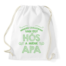 PRINTFASHION Apa a hős - Sportzsák, Tornazsák - Fehér tornazsák