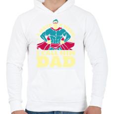 PRINTFASHION Apa a hősöm - Férfi kapucnis pulóver - Fehér