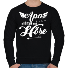 PRINTFASHION Apa, a lánya első hőse - Férfi pulóver - Fekete