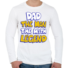 PRINTFASHION Apa a legenda - Férfi hosszú ujjú póló - Fehér férfi póló