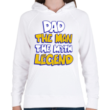 PRINTFASHION Apa a legenda - Női kapucnis pulóver - Fehér női pulóver, kardigán