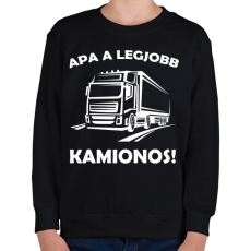 PRINTFASHION Apa a legjobb kamionos  - Gyerek pulóver - Fekete