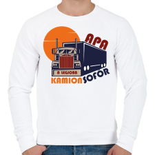 PRINTFASHION Apa a legjobb kamionsofőr - Férfi pulóver - Fehér férfi pulóver, kardigán