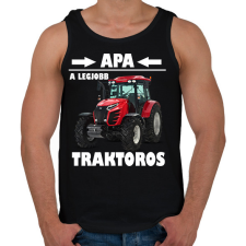 PRINTFASHION Apa a legjobb traktoros  - Férfi atléta - Fekete atléta, trikó