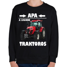 PRINTFASHION Apa a legjobb traktoros  - Gyerek pulóver - Fekete gyerek pulóver, kardigán