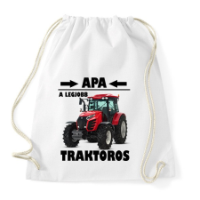 PRINTFASHION Apa a legjobb traktoros - Sportzsák, Tornazsák - Fehér tornazsák