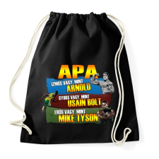 PRINTFASHION Apa a legkeményebb - Sportzsák, Tornazsák - Fekete tornazsák