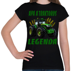 PRINTFASHION apa a traktoros legenda - Női póló - Fekete