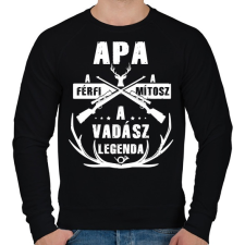 PRINTFASHION Apa a vadász legenda - Férfi pulóver - Fekete férfi pulóver, kardigán