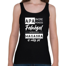 PRINTFASHION Apa - Akire mindig felnézel - Női atléta - Fekete