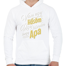 PRINTFASHION Apa az én hősöm - Férfi kapucnis pulóver - Fehér férfi pulóver, kardigán