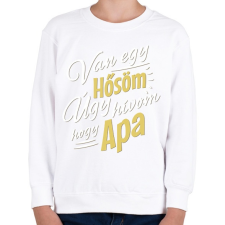 PRINTFASHION Apa az én hősöm - Gyerek pulóver - Fehér gyerek pulóver, kardigán