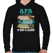PRINTFASHION Apa dinós - Férfi kapucnis pulóver - Fekete férfi pulóver, kardigán