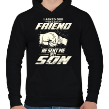 PRINTFASHION APA és FIA a legjobb barátok - Férfi kapucnis pulóver - Fekete férfi pulóver, kardigán