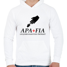 PRINTFASHION APA ÉS FIA - Férfi kapucnis pulóver - Fehér férfi pulóver, kardigán