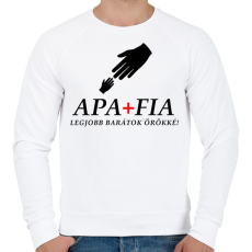 PRINTFASHION APA ÉS FIA - Férfi pulóver - Fehér