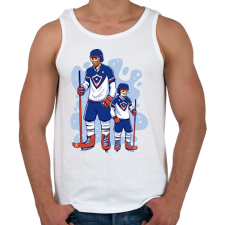 PRINTFASHION Apa és fia hokis - Férfi atléta - Fehér atléta, trikó