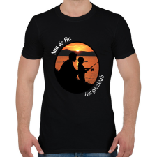 PRINTFASHION apa és fia horgászklub - Férfi póló - Fekete férfi póló