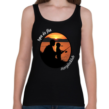 PRINTFASHION apa és fia horgászklub - Női atléta - Fekete női trikó