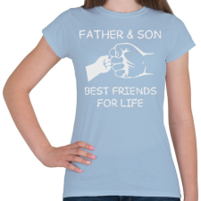 PRINTFASHION Apa és fia - Női póló - Világoskék női póló
