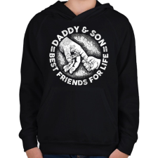 PRINTFASHION Apa és fia - örökre barátok - Gyerek kapucnis pulóver - Fekete gyerek pulóver, kardigán