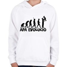 PRINTFASHION APA EVOLÚCIÓ - Gyerek kapucnis pulóver - Fehér gyerek pulóver, kardigán