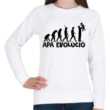 PRINTFASHION APA EVOLÚCIÓ - Női pulóver - Fehér női pulóver, kardigán