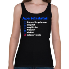 PRINTFASHION Apa feladatai - Női atléta - Fekete női trikó