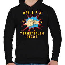 PRINTFASHION APA & FIA - Férfi kapucnis pulóver - Fekete