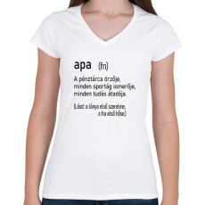 PRINTFASHION Apa (fn) - Női V-nyakú póló - Fehér