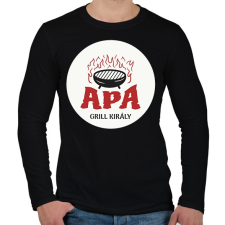 PRINTFASHION Apa - Grill király - Férfi hosszú ujjú póló - Fekete férfi póló