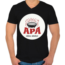 PRINTFASHION Apa - Grill király - Férfi V-nyakú póló - Fekete férfi póló