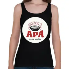 PRINTFASHION Apa - Grill király - Női atléta - Fekete női trikó