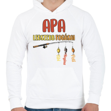 PRINTFASHION Apa legszebb fogásai egyedi nevekkel - Férfi kapucnis pulóver - Fehér férfi pulóver, kardigán