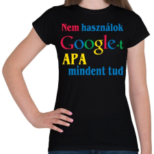 PRINTFASHION Apa mindent tud - Női póló - Fekete női póló