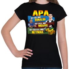 PRINTFASHION Apa mint egy focista - Női póló - Fekete női póló