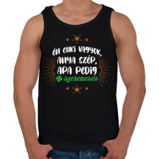 PRINTFASHION Apa pedig szerencsés - Férfi atléta - Fekete atléta, trikó