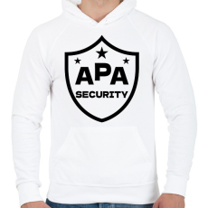 PRINTFASHION Apa security fekete - Férfi kapucnis pulóver - Fehér