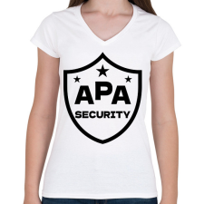 PRINTFASHION Apa security fekete - Női V-nyakú póló - Fehér női póló