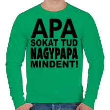 PRINTFASHION Apa sokat tud, nagypapa mindent! - Férfi pulóver - Zöld férfi pulóver, kardigán