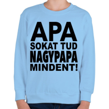 PRINTFASHION Apa sokat tud, nagypapa mindent! - Gyerek pulóver - Világoskék gyerek pulóver, kardigán