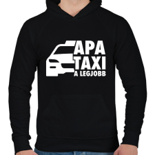 PRINTFASHION Apa taxi fehér - Férfi kapucnis pulóver - Fekete férfi pulóver, kardigán