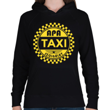 PRINTFASHION Apa taxi szolgálat - Női kapucnis pulóver - Fekete női pulóver, kardigán
