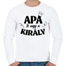 PRINTFASHION Apa te vagy a király - Férfi pulóver - Fehér férfi pulóver, kardigán