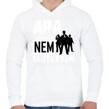 PRINTFASHION APA tudtam csak...fehér - Férfi kapucnis pulóver - Fehér férfi pulóver, kardigán