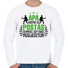 PRINTFASHION Apa vagyok és postás - Férfi pulóver - Fehér férfi pulóver, kardigán