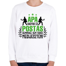 PRINTFASHION Apa vagyok és postás - Gyerek pulóver - Fehér