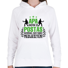 PRINTFASHION Apa vagyok és postás - Női kapucnis pulóver - Fehér női pulóver, kardigán